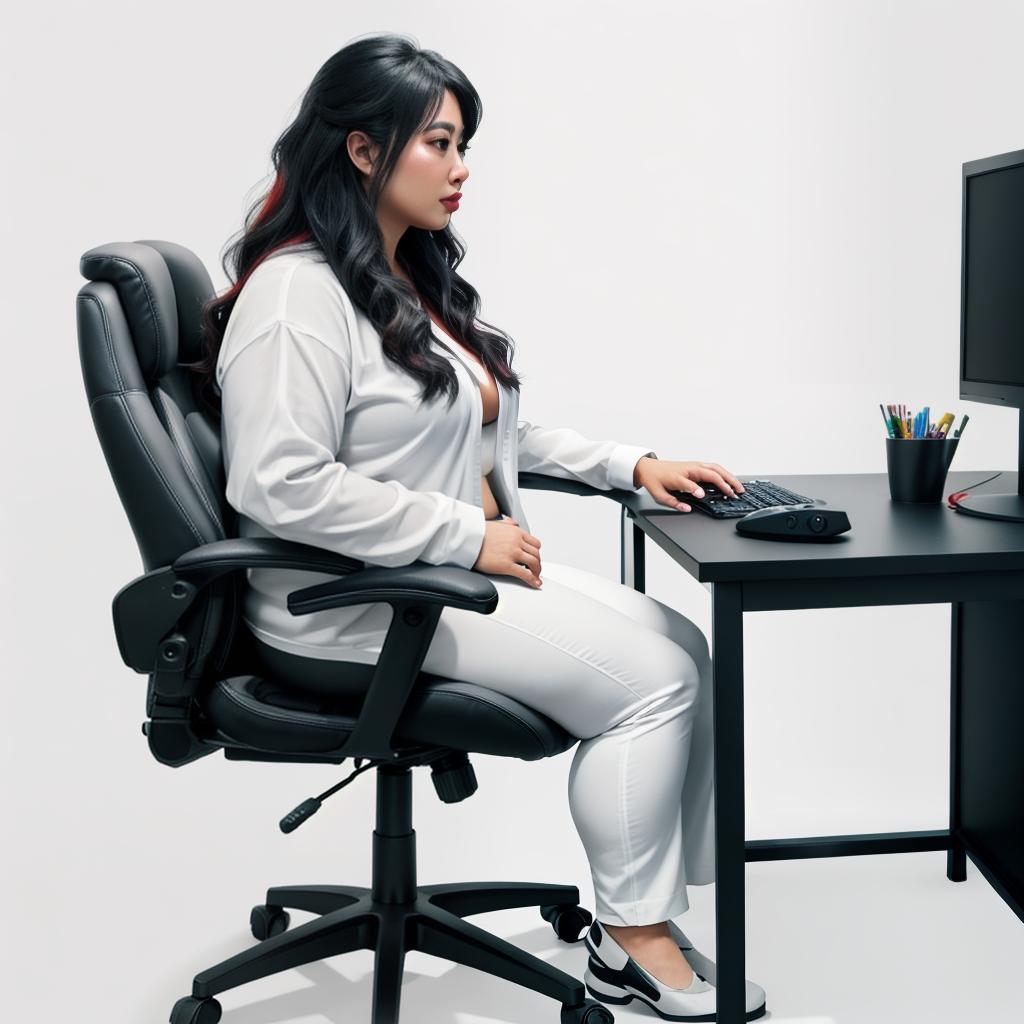  raccoon sitting in gaming chair front a computer on desktop, ((semi anthropomorphic)),(full body), tail, belly, sitting, fat, (chubby), (((white background))), solo, desktop, gaming chair, side view,  [[[clothes]]] hyperrealistic, full body, detailed clothing, highly detailed, cinematic lighting, stunningly beautiful, intricate, sharp focus, f/1. 8, 85mm, (centered image composition), (professionally color graded), ((bright soft diffused light)), volumetric fog, trending on instagram, trending on tumblr, HDR 4K, 8K