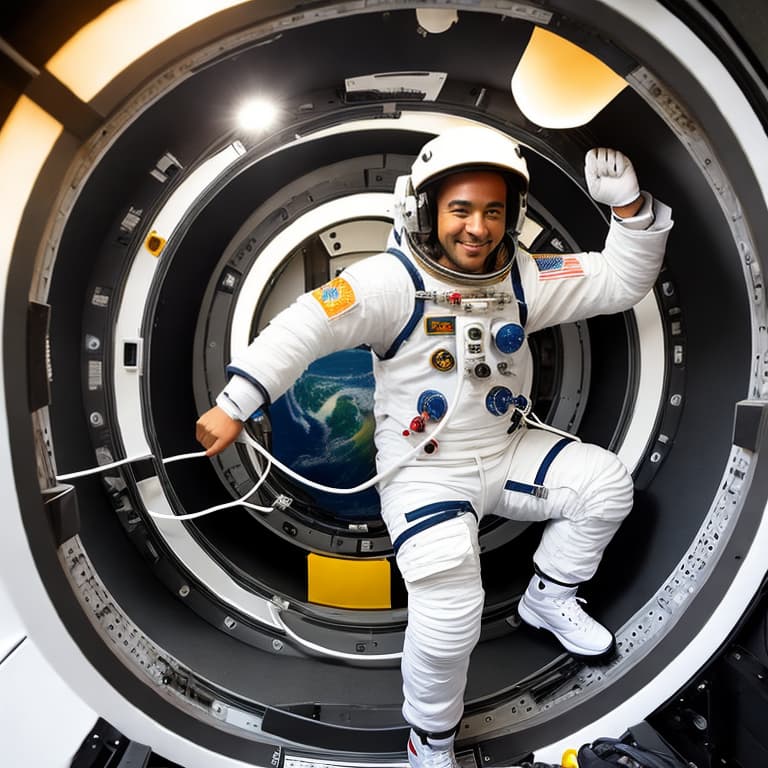  An astronaut in a spaceship