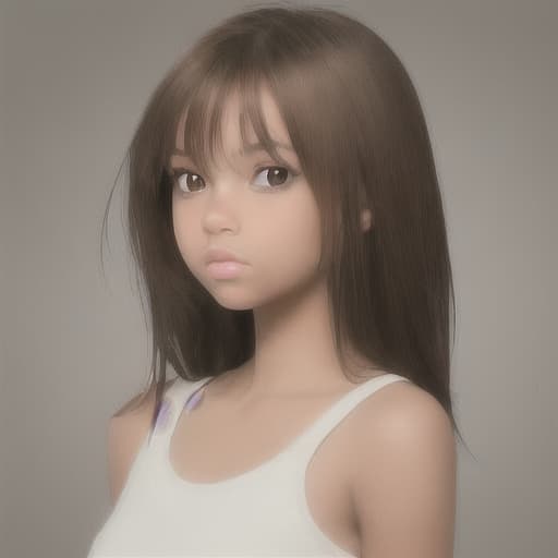  create a image of a girl with cute face,light skin tone,brown hair,black eyes