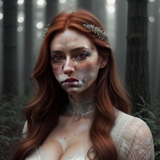  close up of a european woman, ginger hair, winter forest, natural skin texture, 24mm, 4k textures, soft cinematic light, RAW photo, photorealism, photorealistic, intricate, elegant, highly detailed, sharp focus, ((((cinematic look)))), soothing tones, insane details, intricate details, hyperdetailed, low contrast, soft cinematic light, dim colors, exposure blend, hdr, faded hyperrealistic, full body, detailed clothing, highly detailed, cinematic lighting, stunningly beautiful, intricate, sharp focus, f/1. 8, 85mm, (centered image composition), (professionally color graded), ((bright soft diffused light)), volumetric fog, trending on instagram, trending on tumblr, HDR 4K, 8K