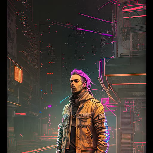 nvinkpunk ultra realistic man, hyper detail, cinematic lighting, magic neon, dark red city, Canon EOS R3, nikon, f/1.4, ISO 200, 1/160s, 8K, RAW, unedited, symmetrical balance, in-frame, 8K