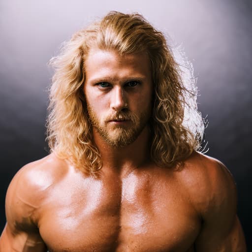 portrait+ style wwe queer blonde hunk dude face