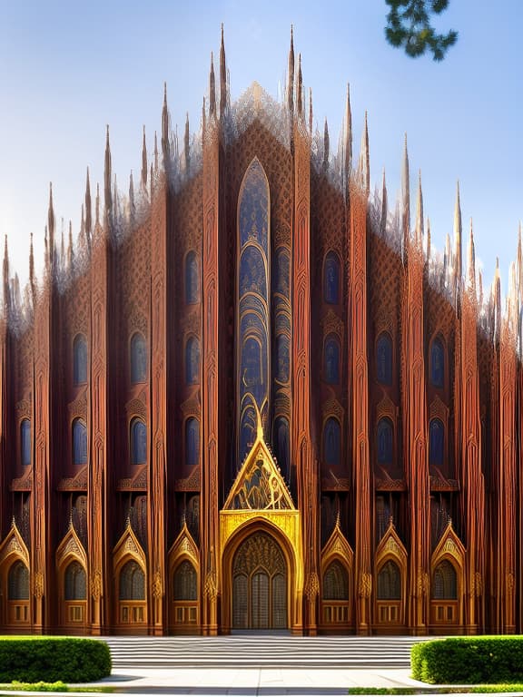 dvarchmodern Vastu cathedral made from brown cardboard hyperrealistic, full body, detailed clothing, highly detailed, cinematic lighting, stunningly beautiful, intricate, sharp focus, f/1. 8, 85mm, (centered image composition), (professionally color graded), ((bright soft diffused light)), volumetric fog, trending on instagram, trending on tumblr, HDR 4K, 8K