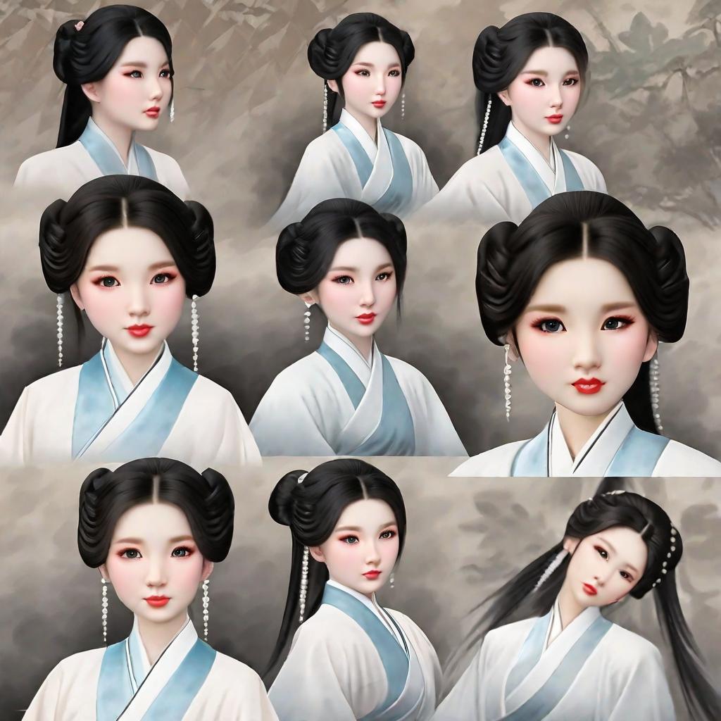  masterpiece, best quality,She is a Chinese classical beauty, wearing a white classical dress, high bun, figure graceful, like a fairy general