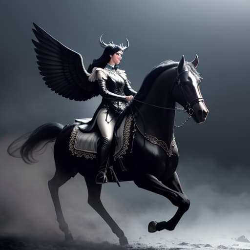  Black Horse with wings hyperrealistic, full body, detailed clothing, highly detailed, cinematic lighting, stunningly beautiful, intricate, sharp focus, f/1. 8, 85mm, (centered image composition), (professionally color graded), ((bright soft diffused light)), volumetric fog, trending on instagram, trending on tumblr, HDR 4K, 8K