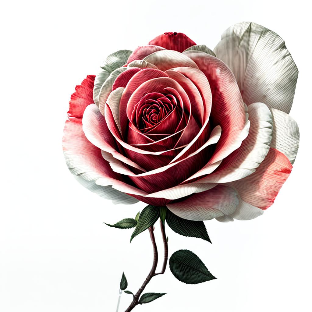  a rose, white background, vector art, best quality, masterpiece