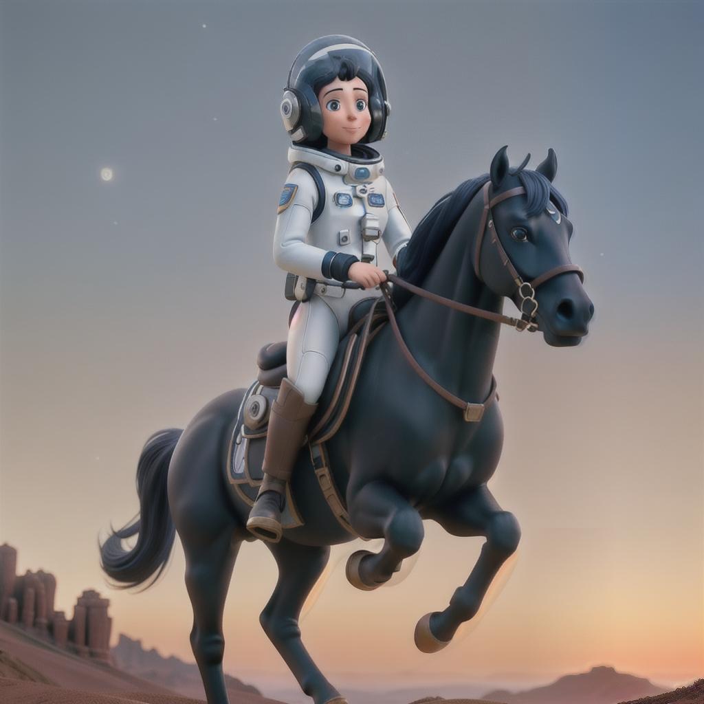  A photograph of an astronaut riding a horse hyperrealistic, full body, detailed clothing, highly detailed, cinematic lighting, stunningly beautiful, intricate, sharp focus, f/1. 8, 85mm, (centered image composition), (professionally color graded), ((bright soft diffused light)), volumetric fog, trending on instagram, trending on tumblr, HDR 4K, 8K