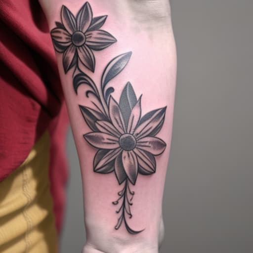  Venetian vase with flowers tattoo on forearm