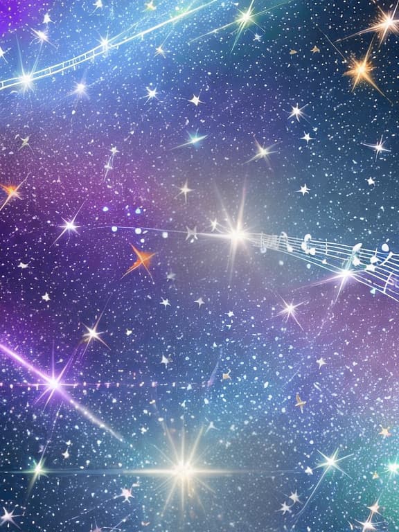  Sparkling star wallpaper with gems and pretty musical notes