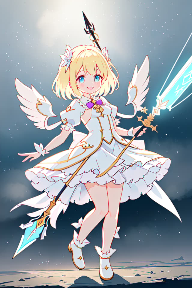  Magical Girl, ((Holding A Long Spear: 1.6, Aiming at Viewer: 1.6, Infant Body Shape: 1.6)), (Frilly Magical Costume, Happy Smile, Absurd Magic Effect) ), Pastel style, Absurdres, masterpiece , Ultimate quality, official art, aesthetic, diffusion lighting, environmental lighting, detailed skin textures, best shadows, very detail, colorful, 8K Wallpaper, Raw Photoristic Detailed, Dutch ANGLE, 💩, 💩, 💩, 💩, 💩, 💩 hyperrealistic, full body, detailed clothing, highly detailed, cinematic lighting, stunningly beautiful, intricate, sharp focus, f/1. 8, 85mm, (centered image composition), (professionally color graded), ((bright soft diffused light)), volumetric fog, trending on instagram, trending on tumblr, HDR 4K, 8K