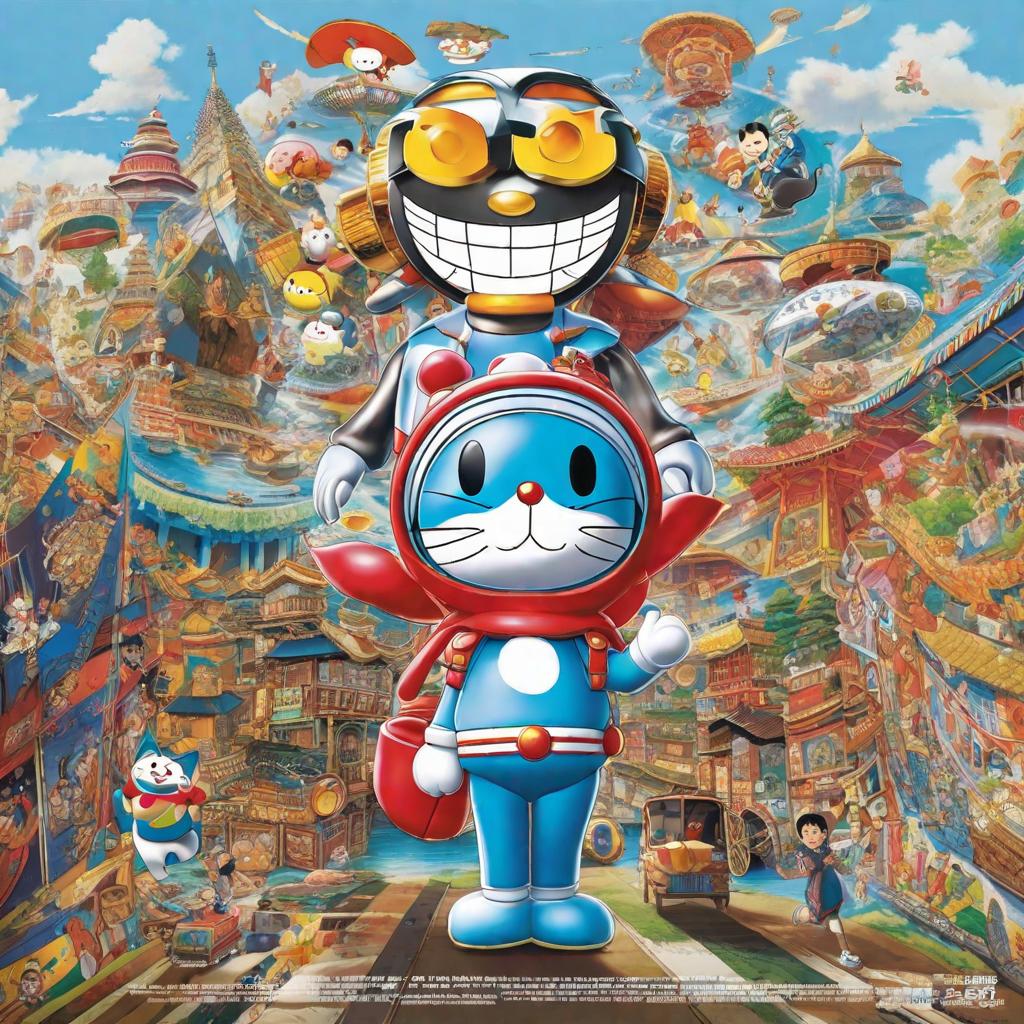  masterpiece, best quality,Hip-hop Doraemon