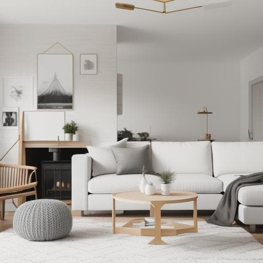 raw photo, living room, in minimalist style