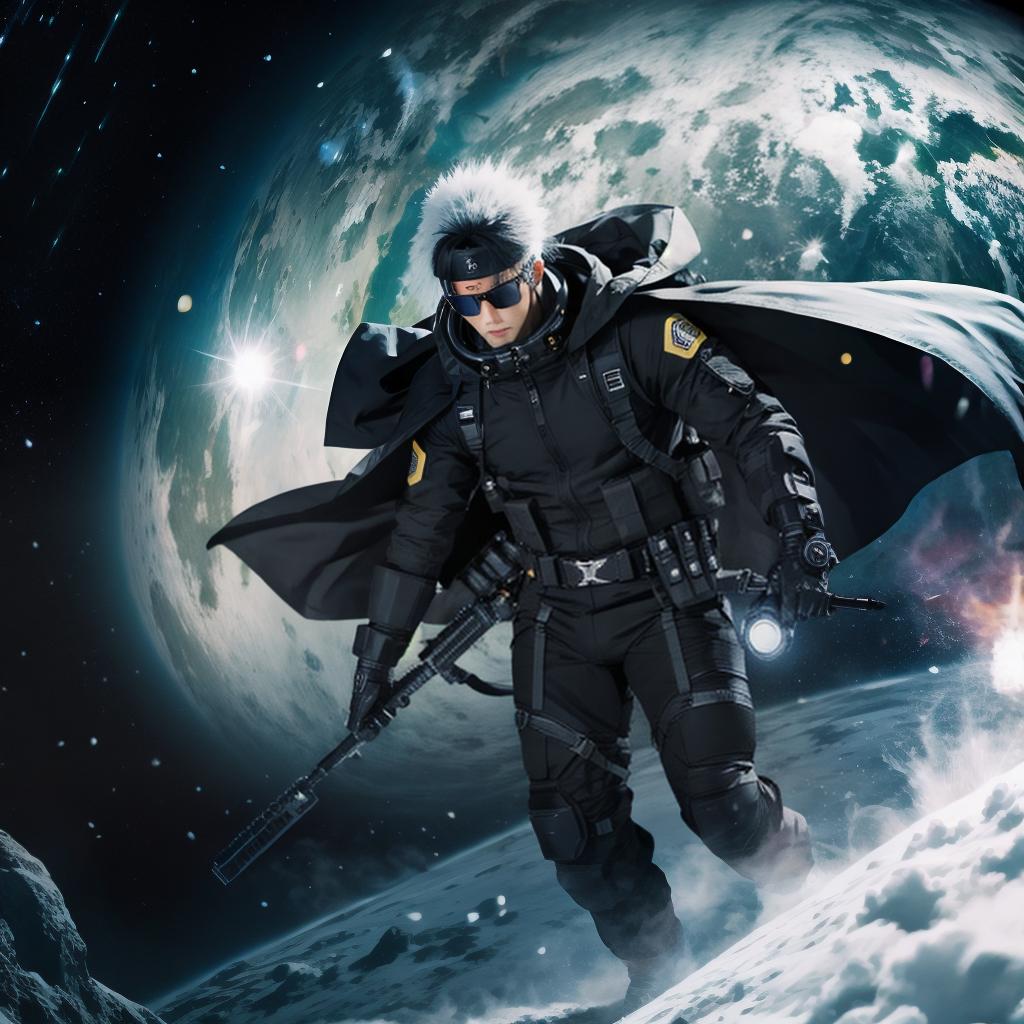  space there is naruto in front of him says PULSE MOVIES hyperrealistic, full body, detailed clothing, highly detailed, cinematic lighting, stunningly beautiful, intricate, sharp focus, f/1. 8, 85mm, (centered image composition), (professionally color graded), ((bright soft diffused light)), volumetric fog, trending on instagram, trending on tumblr, HDR 4K, 8K