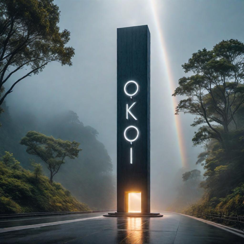  A vertical column with the words '901 SLAB KING' written on it. The Instagram logo should be positioned on one side of the column, and the Facebook logo on the opposite side. hyperrealistic, full body, detailed clothing, highly detailed, cinematic lighting, stunningly beautiful, intricate, sharp focus, f/1. 8, 85mm, (centered image composition), (professionally color graded), ((bright soft diffused light)), volumetric fog, trending on instagram, trending on tumblr, HDR 4K, 8K