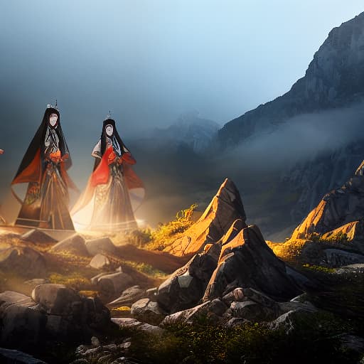  seorang pria yakni dewa kuno Lun Xuji dengan gaya rambut zaman dinasty yang duduk di singgahsana berwarna ungu dengan tenang di puncak gunung, dengan aura spiritual tinggi dan memperhatikan peperangan raja iblis yang ingin menghancurkan dunia dari kejauhan hyperrealistic, full body, detailed clothing, highly detailed, cinematic lighting, stunningly beautiful, intricate, sharp focus, f/1. 8, 85mm, (centered image composition), (professionally color graded), ((bright soft diffused light)), volumetric fog, trending on instagram, trending on tumblr, HDR 4K, 8K