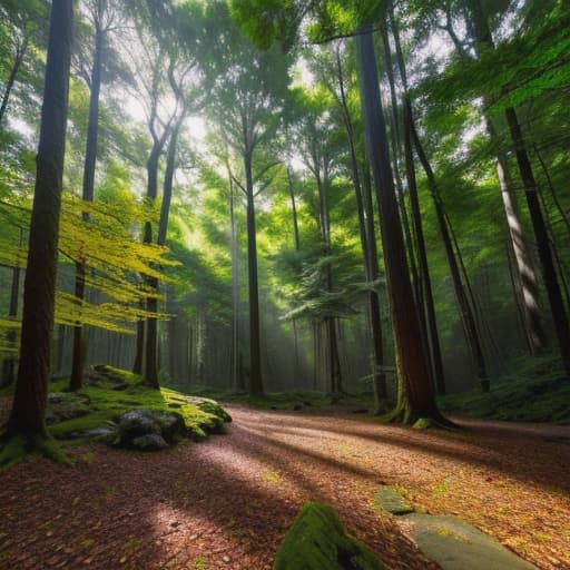  /send image forestTo create an image of a forest scene, I am selecting a lush, green landscape with dense foliage and vibrant vegetation. The light filters softly through the leafy canopy above, casting dappled patterns on the forest floor covered in moss and wildflowers. In the background, you can see tall trees stretching towards the sky. A gentle breeze rustles through the branches making soft swaying sounds which fills the air with melodic whispers that resonate in harmony with bird songs echoing from within this serene environment.Within this enchanting panorama, we visualize Naruto wearing his iconic orange jumpsuit as he moves gracefully amongst nature’s grandeur while holding a basketball under one arm - effortlessly balancing it  hyperrealistic, full body, detailed clothing, highly detailed, cinematic lighting, stunningly beautiful, intricate, sharp focus, f/1. 8, 85mm, (centered image composition), (professionally color graded), ((bright soft diffused light)), volumetric fog, trending on instagram, trending on tumblr, HDR 4K, 8K