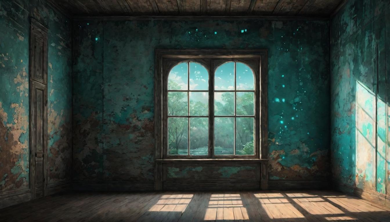  digital illustration, An empty room with animated shadows and luminous spots, hinting at charged emotions, walls textured with layers of historical paint, suggesting burdened atmospheres, evocative of the unseen, palpable tension, mysterious essence, looking at viewer, dynamic pose, (intricate details, masterpiece, best quality)