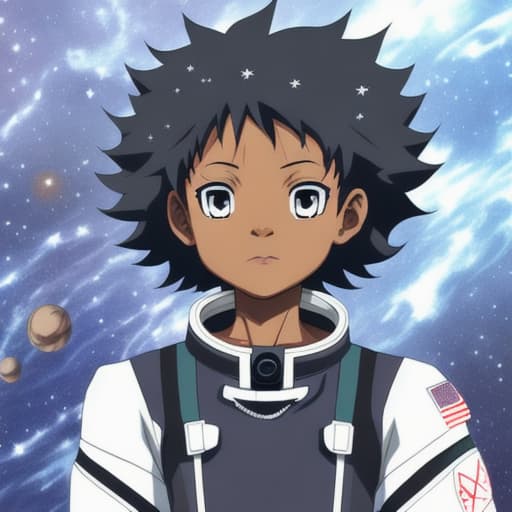  Black anime character in space