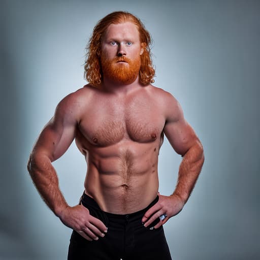 portrait+ style WrestleMania queer ginger hunk dude face