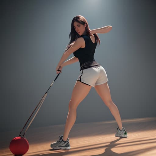  Girl in gym shorts. hyperrealistic, full body, detailed clothing, highly detailed, cinematic lighting, stunningly beautiful, intricate, sharp focus, f/1. 8, 85mm, (centered image composition), (professionally color graded), ((bright soft diffused light)), volumetric fog, trending on instagram, trending on tumblr, HDR 4K, 8K