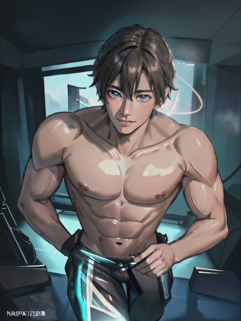  Asiatic，whole body，Slave，naked whole body，muscular, fit, handsome, young, passionate，strong，fitness instructor, naked,sfw, actual 8K portrait photo of gareth person, portrait, happy colors, bright eyes, clear eyes, warm smile, smooth soft skin，symmetrical, anime wide eyes, soft lighting, detailed face, by makoto shinkai, stanley artgerm lau, wlop, rossdraws, concept art, digital painting, looking into camera，muscular, fit, handsome, young, passionate，naked，whole body <lora:u58hvdfu4q:1> hyperrealistic, full body, detailed clothing, highly detailed, cinematic lighting, stunningly beautiful, intricate, sharp focus, f/1. 8, 85mm, (centered image composition), (professionally color graded), ((bright soft diffused light)), volumetric fog, trending on instagram, trending on tumblr, HDR 4K, 8K