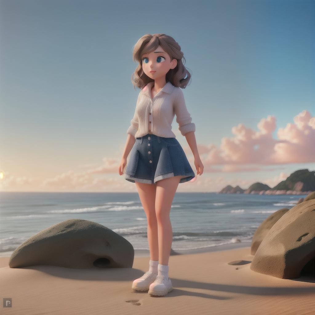  Girl on the beach hyperrealistic, full body, detailed clothing, highly detailed, cinematic lighting, stunningly beautiful, intricate, sharp focus, f/1. 8, 85mm, (centered image composition), (professionally color graded), ((bright soft diffused light)), volumetric fog, trending on instagram, trending on tumblr, HDR 4K, 8K