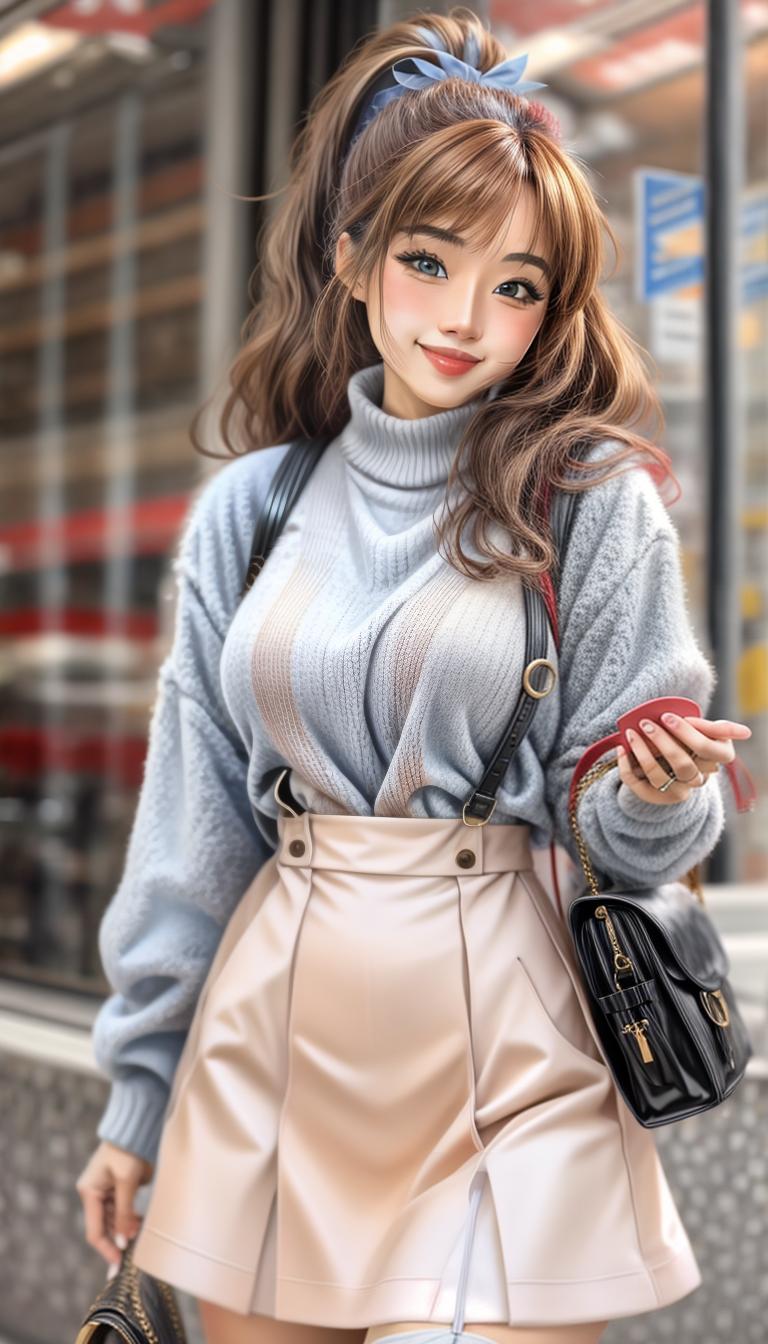  mix4, maid,very long hair,brown hair,gyaru,mature female,blunt bangs,ponytail,blush,smile,blue eye,bodysuit,microskirt,suspender skirt,sheath dress,fishnet legwear,3/4 body,full body,Best quality, masterpiece, realism, retro women, elegant clothing, bright smiles, confident posture, cultural pride, oil painting, vivid colors, nostalgic background, authentic retro feel, portrait composition, high resolution hyperrealistic, full body, detailed clothing, highly detailed, cinematic lighting, stunningly beautiful, intricate, sharp focus, f/1. 8, 85mm, (centered image composition), (professionally color graded), ((bright soft diffused light)), volumetric fog, trending on instagram, trending on tumblr, HDR 4K, 8K