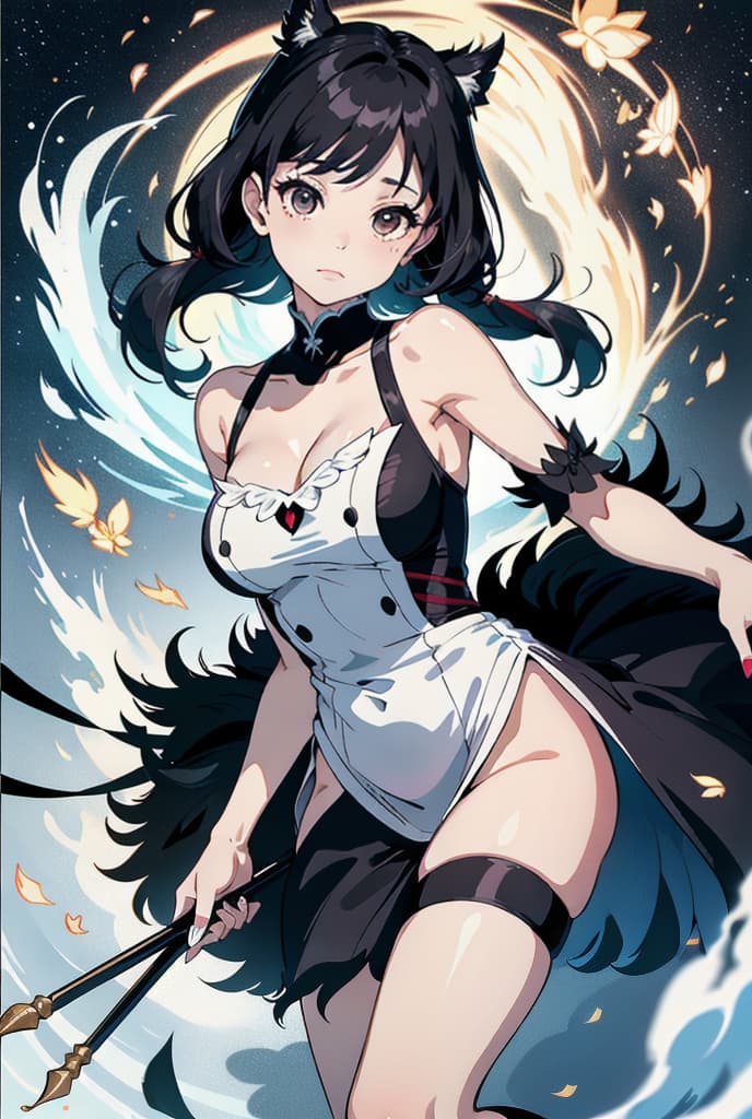  korean girl webtoon tarot cards black swan, ADVERTISING PHOTO,high quality, good proportion, masterpiece , The image is captured with an 8k camera