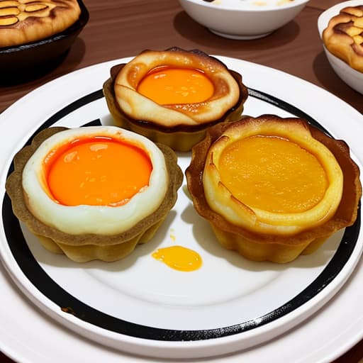  Help me to make a picture: which contains fat beef layer egg tart,