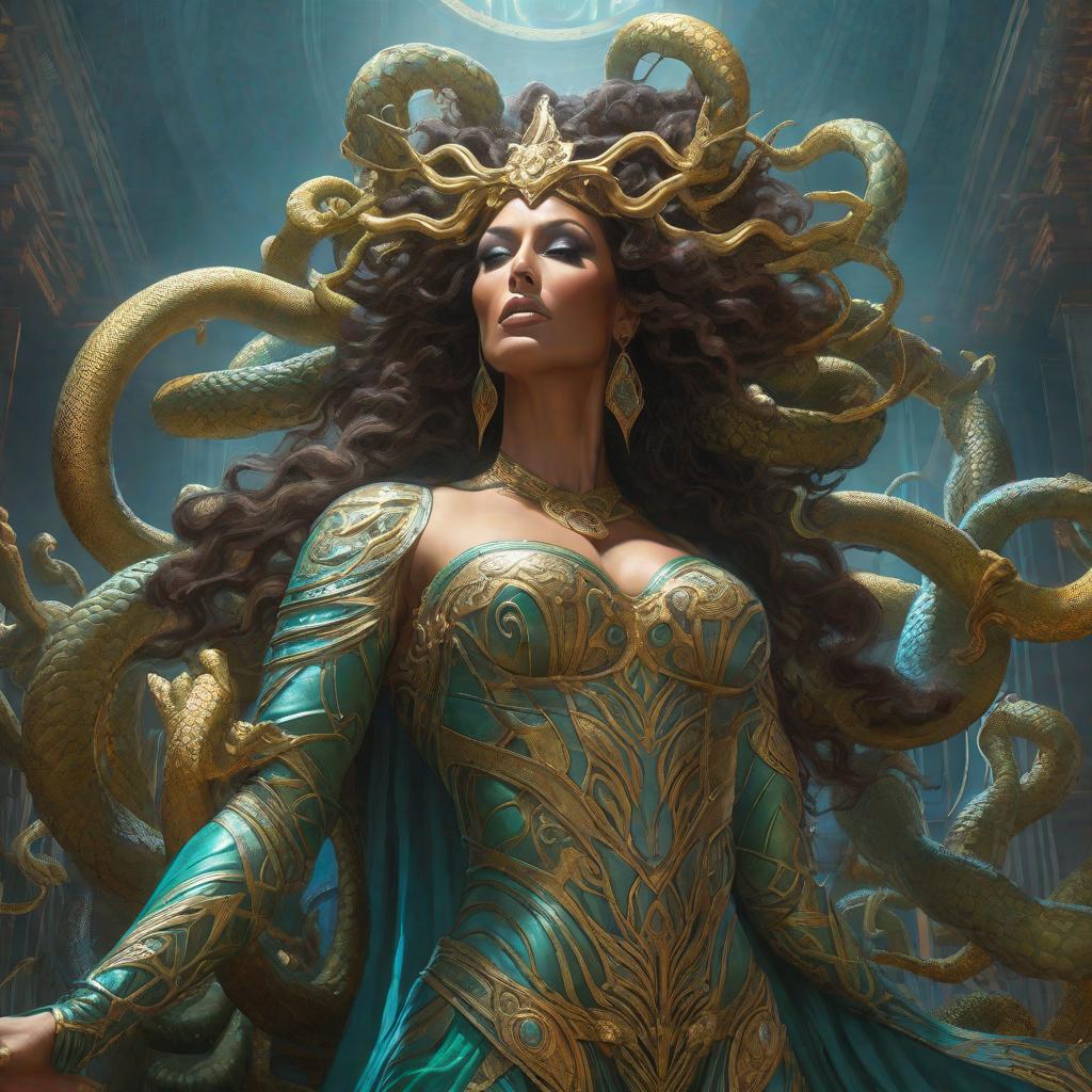  Un humano mutante medusa gigante , realistic, portrait, art by donato giancola and greg rutkowski, realistic face, digital art, trending on artstation hyperrealistic, full body, detailed clothing, highly detailed, cinematic lighting, stunningly beautiful, intricate, sharp focus, f/1. 8, 85mm, (centered image composition), (professionally color graded), ((bright soft diffused light)), volumetric fog, trending on instagram, trending on tumblr, HDR 4K, 8K