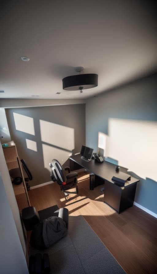  A high resolution photograph of a modern Gym/Exercise Room, natural lighting, modern furniture, warm and welcoming ambiance, captured by a Canon EOS 5D Mark IV camera + Canon EF 16 35 mm f/2.8L II USM lens, heartwarming, modern, black themed