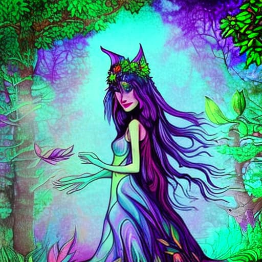  psychedelic forest witch