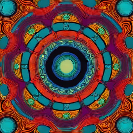  A mesmerizing, hypnotic pattern in the style of Victor Moscoso