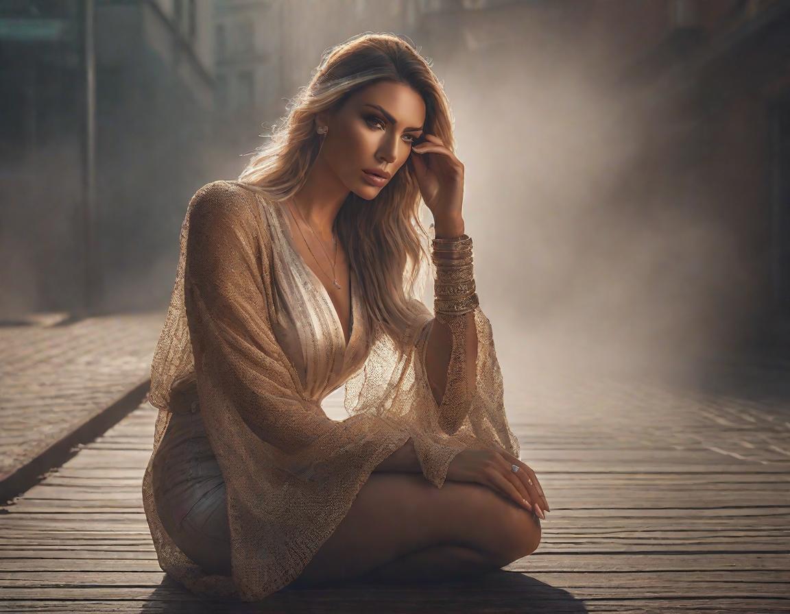  woman, hyperrealistic, full body, detailed clothing, highly detailed, cinematic lighting, stunningly beautiful, intricate, sharp focus, f/1. 8, 85mm, (centered image composition), (professionally color graded), ((bright soft diffused light)), volumetric fog, trending on instagram, trending on tumblr, HDR 4K, 8K