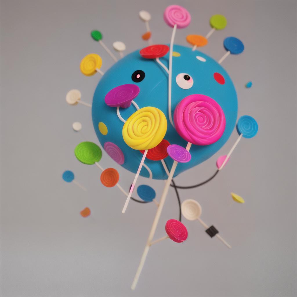  Masterpiece, best quality, Q version cartoon colorful simplified lollipop