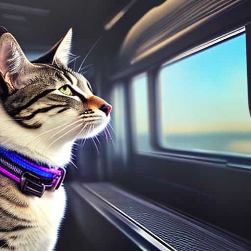 nvinkpunk Realistic image of a cat wearing headphones and reading glasses while riding a bus., 4k hyperrealistic, full body, detailed clothing, highly detailed, cinematic lighting, stunningly beautiful, intricate, sharp focus, f/1. 8, 85mm, (centered image composition), (professionally color graded), ((bright soft diffused light)), volumetric fog, trending on instagram, trending on tumblr, HDR 4K, 8K