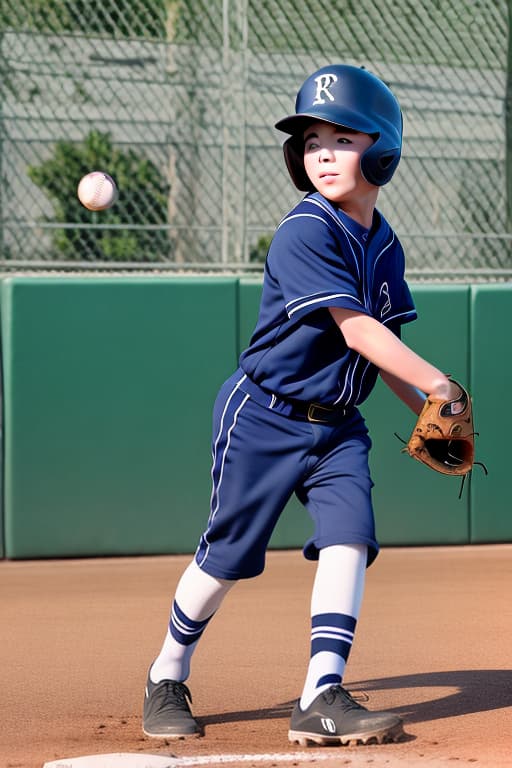  Boy playing baseball