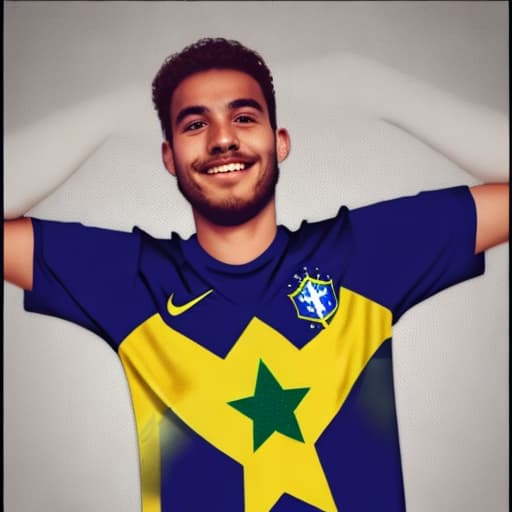  Brazilian team shirt with 6 stars