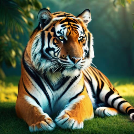  coloring book, tiger hyperrealistic, full body, detailed clothing, highly detailed, cinematic lighting, stunningly beautiful, intricate, sharp focus, f/1. 8, 85mm, (centered image composition), (professionally color graded), ((bright soft diffused light)), volumetric fog, trending on instagram, trending on tumblr, HDR 4K, 8K