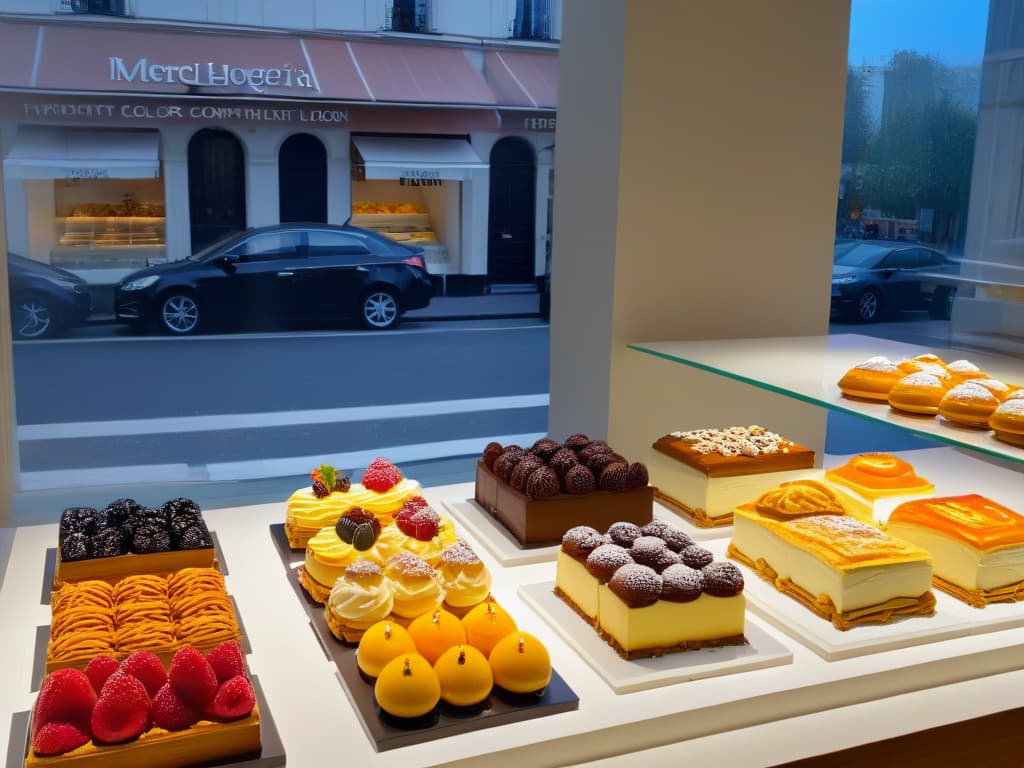  A highresolution, ultradetailed image of an elegant Italian pasticceria showcasing a display of intricately decorated pastries and desserts. The pastries are artfully arranged on marble countertops, with soft, natural light streaming through large windows to highlight their exquisite details. The pasticceria's interior is beautifully designed with minimalistic decor, featuring subtle Italian craftsmanship and a warm, inviting ambiance that exudes sophistication and charm. hyperrealistic, full body, detailed clothing, highly detailed, cinematic lighting, stunningly beautiful, intricate, sharp focus, f/1. 8, 85mm, (centered image composition), (professionally color graded), ((bright soft diffused light)), volumetric fog, trending on instagram, trending on tumblr, HDR 4K, 8K