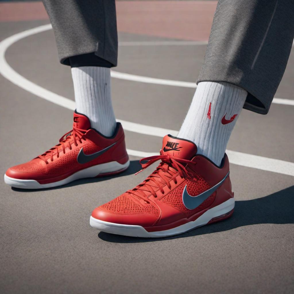  Revisualize the image of stick people playing basketball wearing Nike tennis shoes. hyperrealistic, full body, detailed clothing, highly detailed, cinematic lighting, stunningly beautiful, intricate, sharp focus, f/1. 8, 85mm, (centered image composition), (professionally color graded), ((bright soft diffused light)), volumetric fog, trending on instagram, trending on tumblr, HDR 4K, 8K