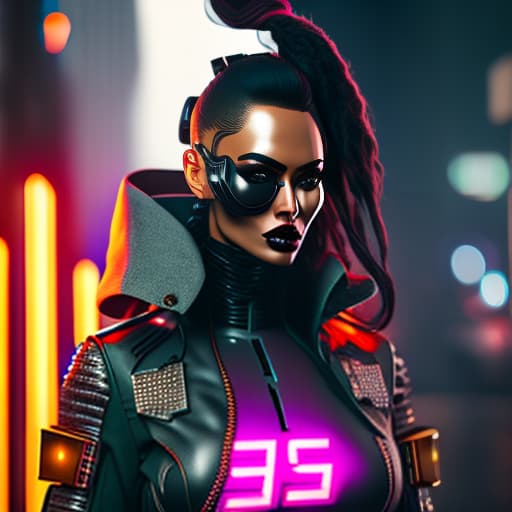 estilovintedois cyborg cyberpunk Bad girl , scale 4000x4000 hyperrealistic, full body, detailed clothing, highly detailed, cinematic lighting, stunningly beautiful, intricate, sharp focus, f/1. 8, 85mm, (centered image composition), (professionally color graded), ((bright soft diffused light)), volumetric fog, trending on instagram, trending on tumblr, HDR 4K, 8K