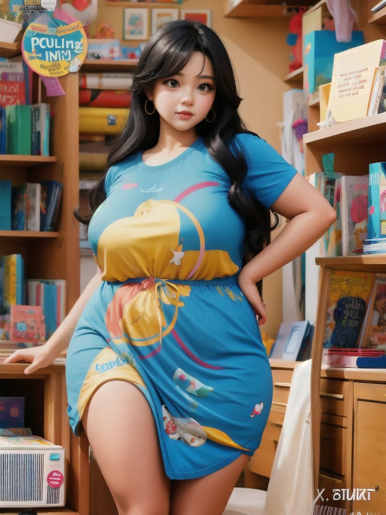  comic 1 , cute, solo, (1), big eyes, black hair, long hair, plump s, beautiful , perfect body, smooth skin, looking at the audience, the with hands, indoors, simple background, soft light, the ,. graphic ilration, comic art, graphic novel art, vint, highly detailed