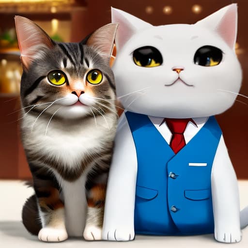  Give me a special design features, personality handsome cat image,