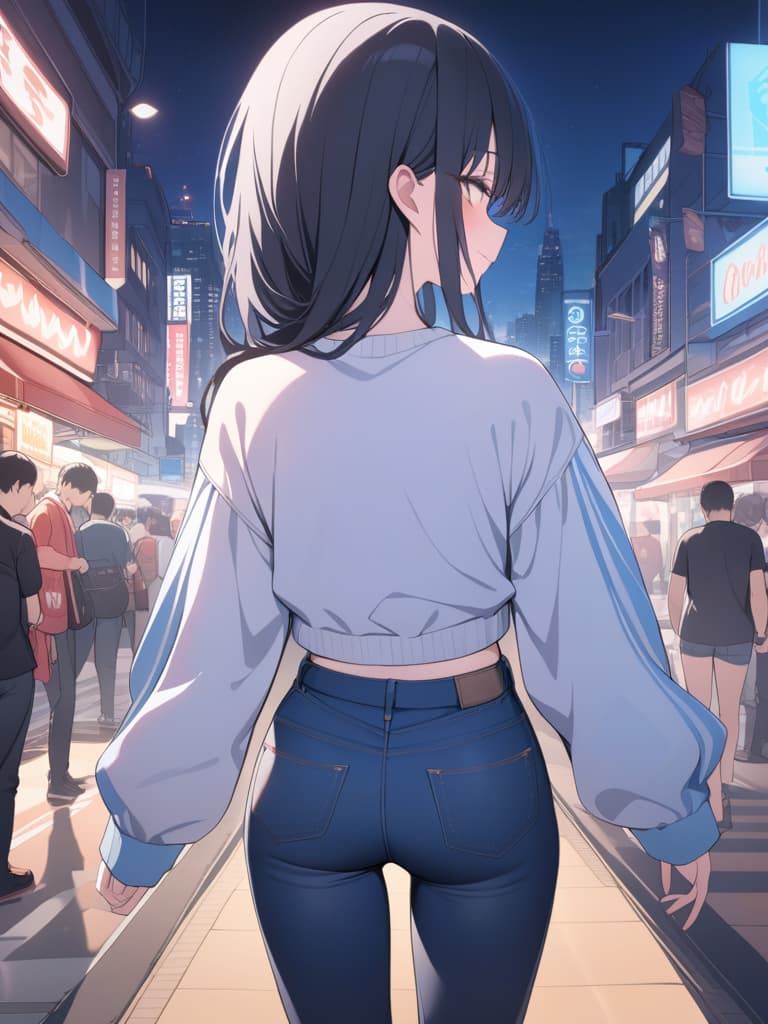  Boys, cool, night city, cool clothes, black hair short, jeans, smiles, masterpiece, best quality,8k,ultra detailed,high resolution,an extremely delicate and beautiful,hyper detail