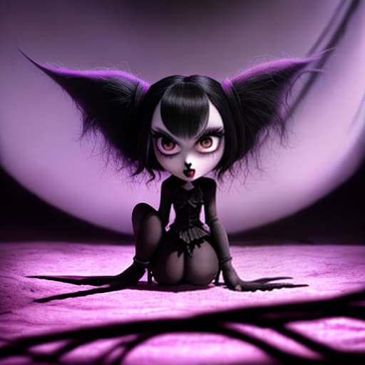  Disney, Pixar 3d, claymation, animated evil goth female vampire, doll, many details, black hair,, squatting, no clothes, open, laying back in bed with in air, bushy pubic hair, shiny, from above, clear detailed photo, sharp focus, cartoon, high resolution, 4k uhd, perfectly detailed big eyes,