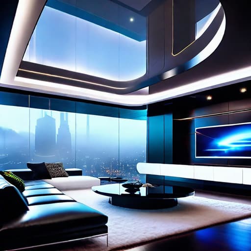 Futuristic living room full of luxurious structures, best quality resolution , mejor calidad, ultra k resolution hyperrealistic, full body, detailed clothing, highly detailed, cinematic lighting, stunningly beautiful, intricate, sharp focus, f/1. 8, 85mm, (centered image composition), (professionally color graded), ((bright soft diffused light)), volumetric fog, trending on instagram, trending on tumblr, HDR 4K, 8K