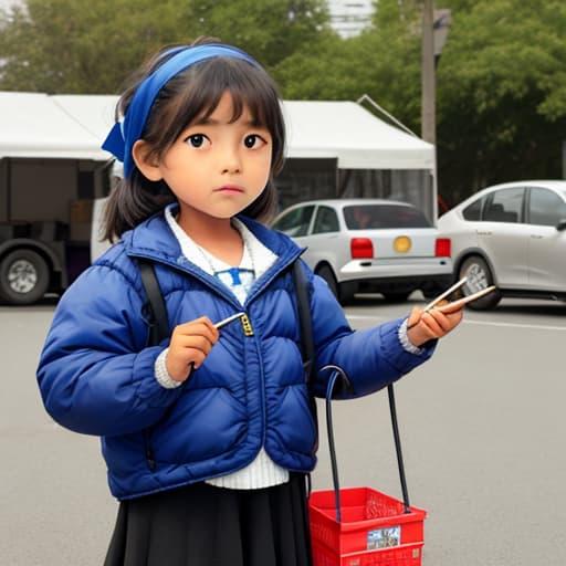  A Little girl selling matches，