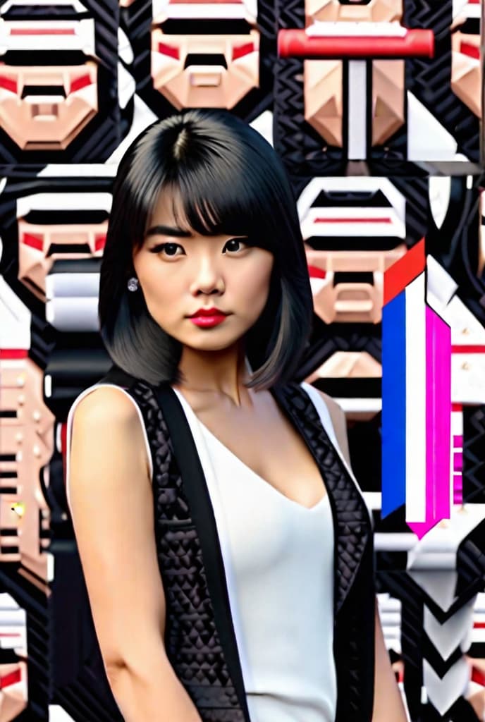  masterpiece, best quality, (fidelity:1.4), best quality, super high resolution, very detailed faces, 8k resolution, asian , quiet, brooding, pink skin, thin lips, sleeveless arm shirt, black hair, shorts, standing side