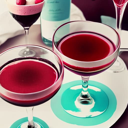  Close up of a dessert in a wine glass colorés